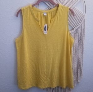 Yellow Notch Neck Tank